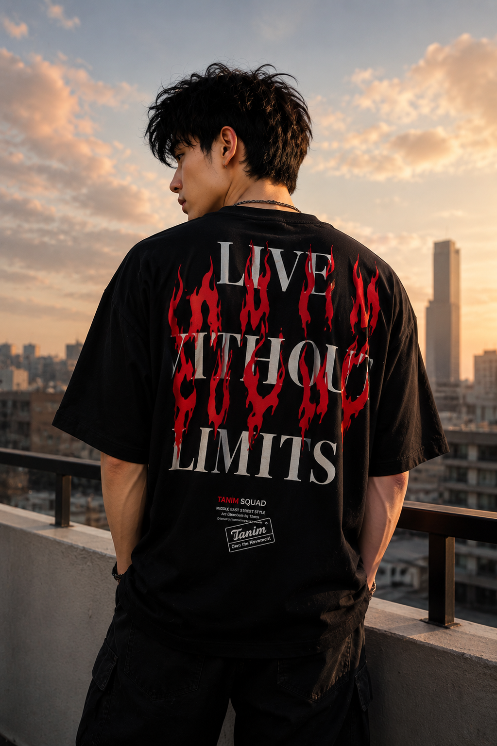 Genzhub Oversized Black T-Shirt for Men | Korean Streetwear Fashion 🔥