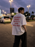 Genzhub Oversized White Graphic T-Shirt – Korean Streetwear Back Print Tee