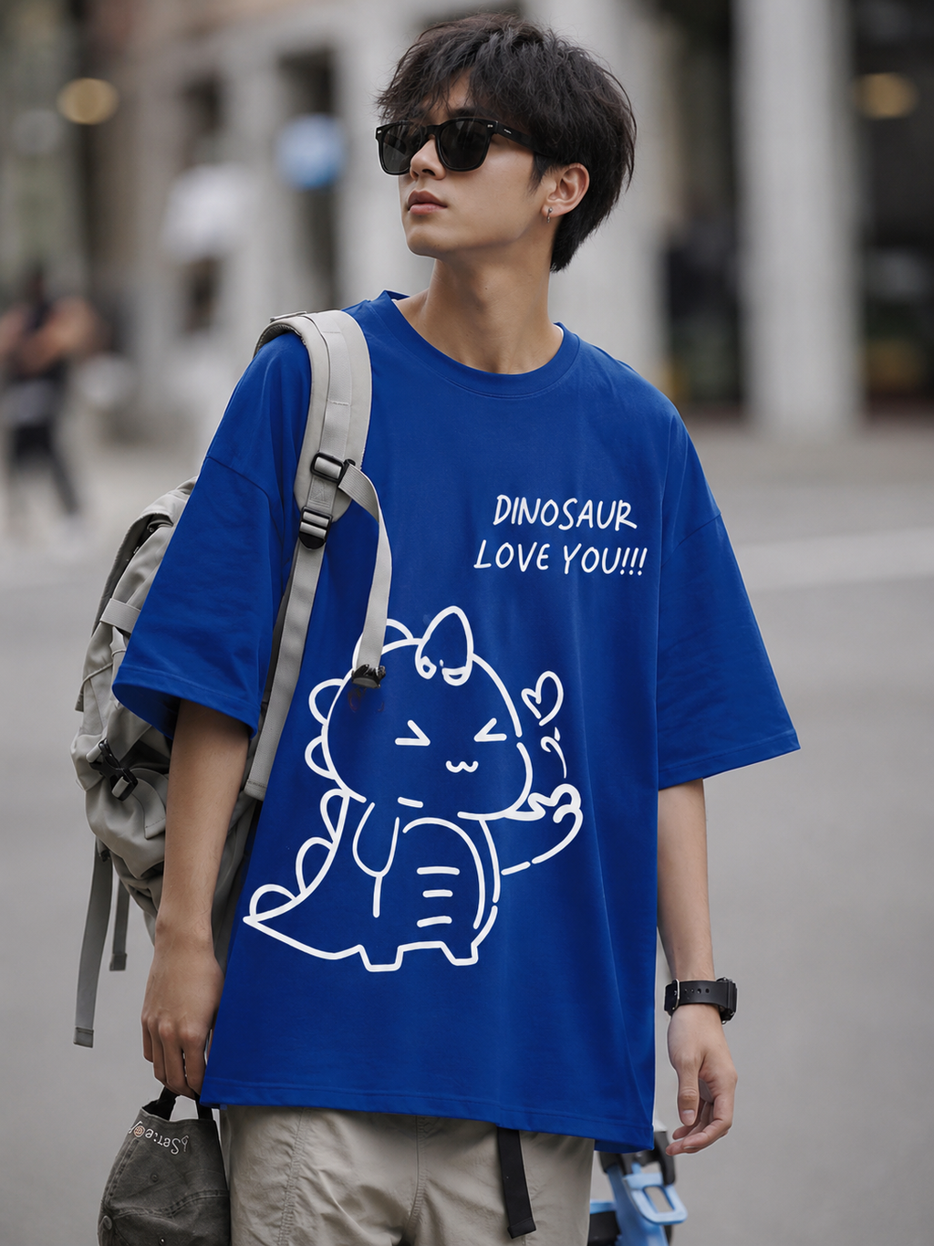 GenzHub Men’s Premium Blue Oversized Tshirt