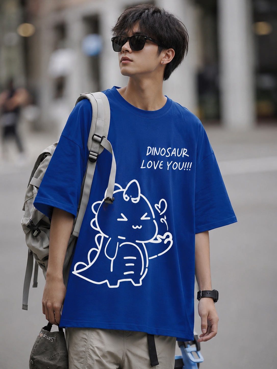 GenzHub Men’s Premium Blue Oversized Tshirt