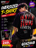 Genzhub Oversized Black T-Shirt for Men | Korean Streetwear Fashion 🔥